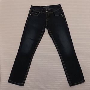 Silver Women Dark Blue Capri Jeans